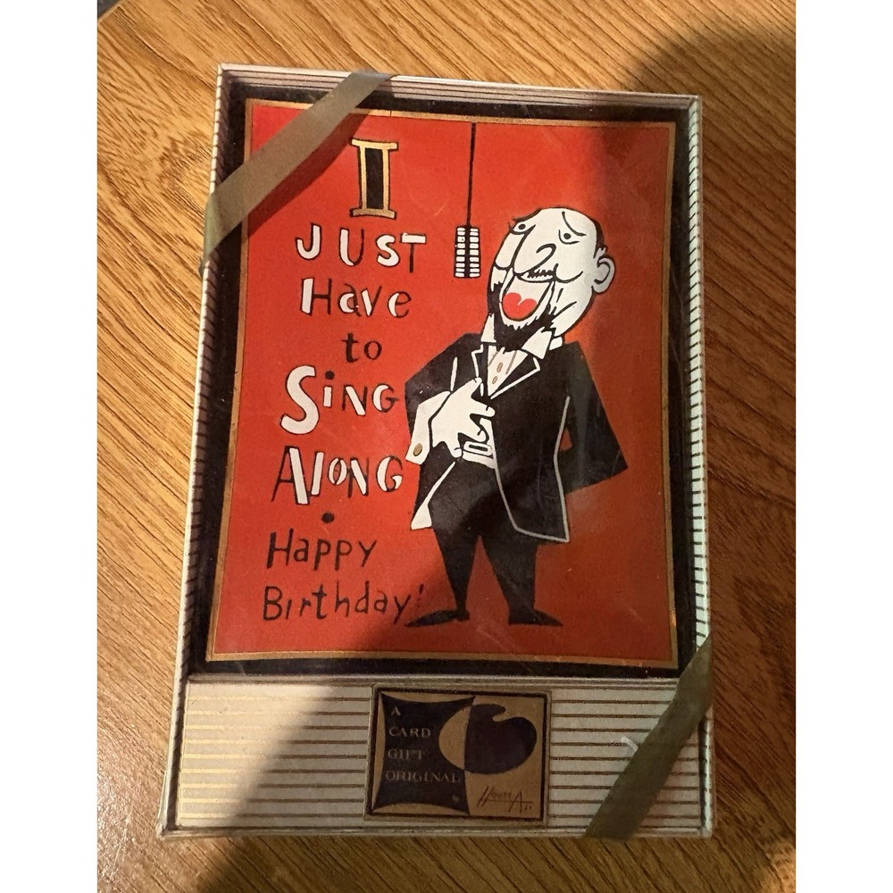 Vintage Houze Art Glass Happy Birthday Trinket‎ Dish Tray NOS In Box MCM Gift
